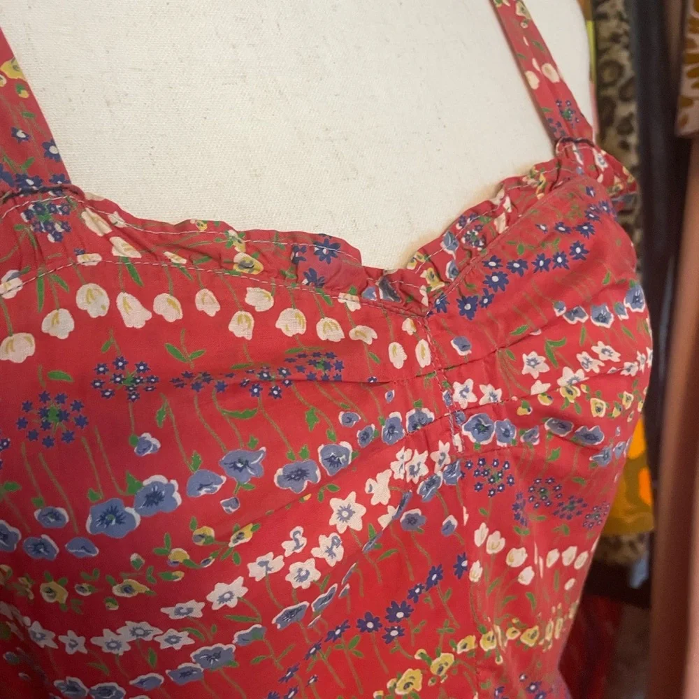 Vintage 1970s Does 1940s Floral Dress - Size Medium - Picture 5 of 11